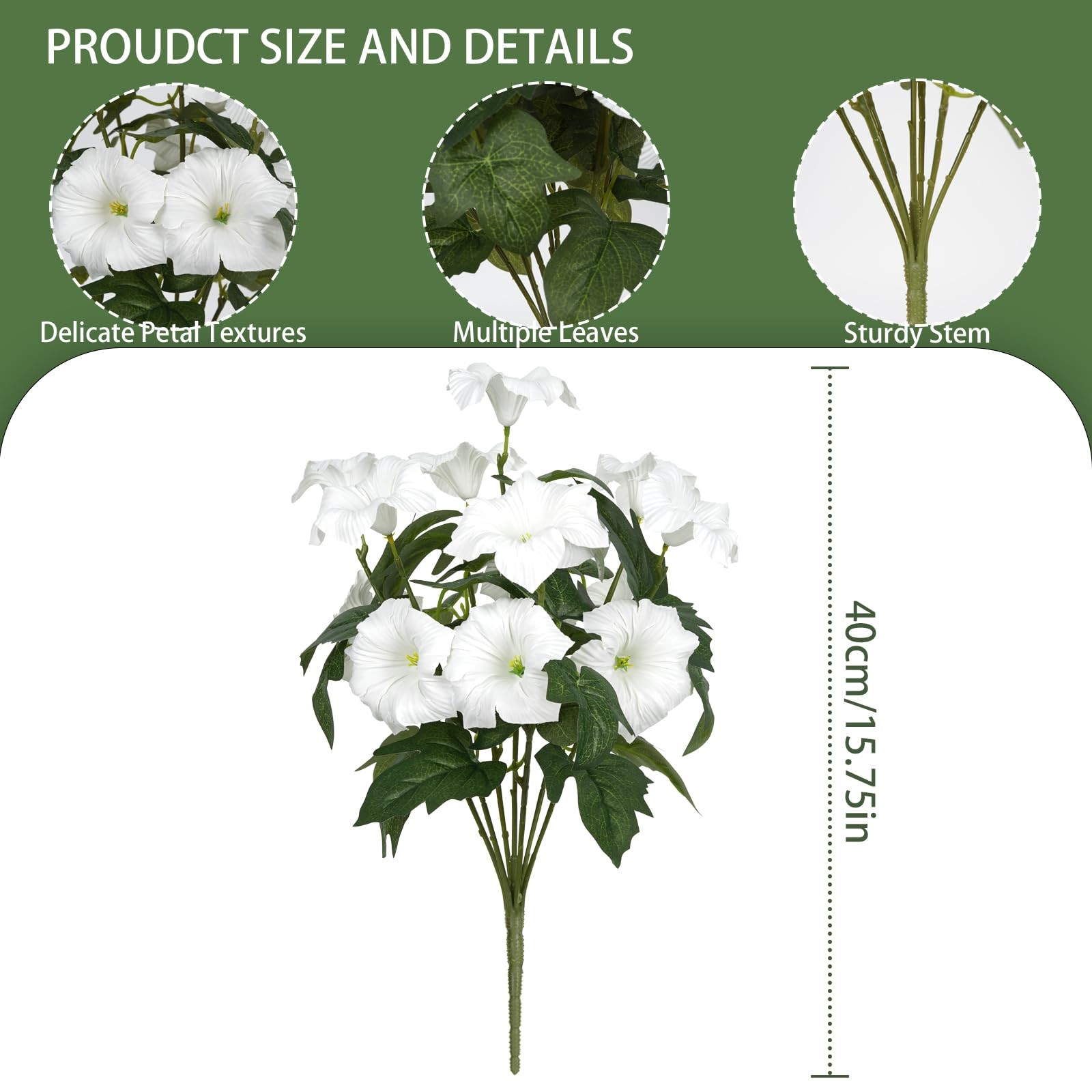 Artificial Flowers for Outdoors, Faux Petunias Spring Summer Decoration, Fake…