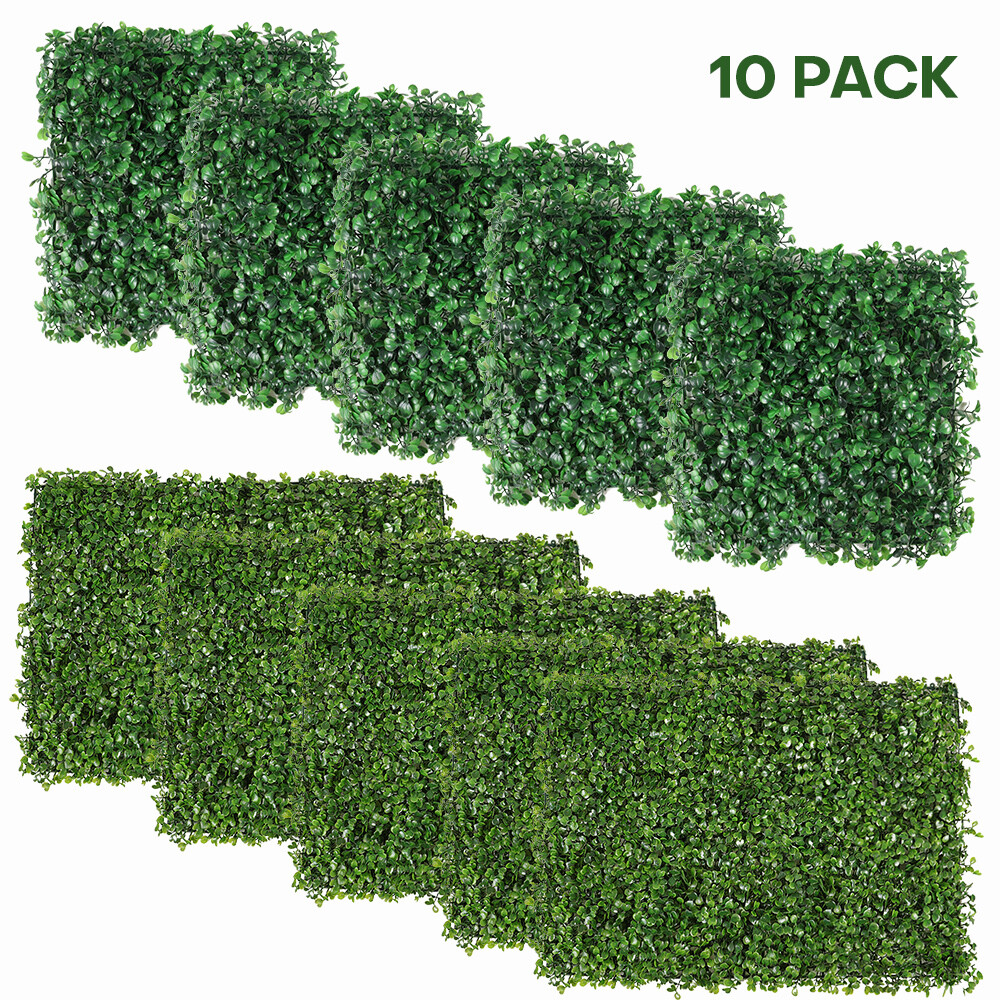 Artificial Wall Hedge Privacy Screens Fence Panel Faux Leaf Grass Mat Yard Decor