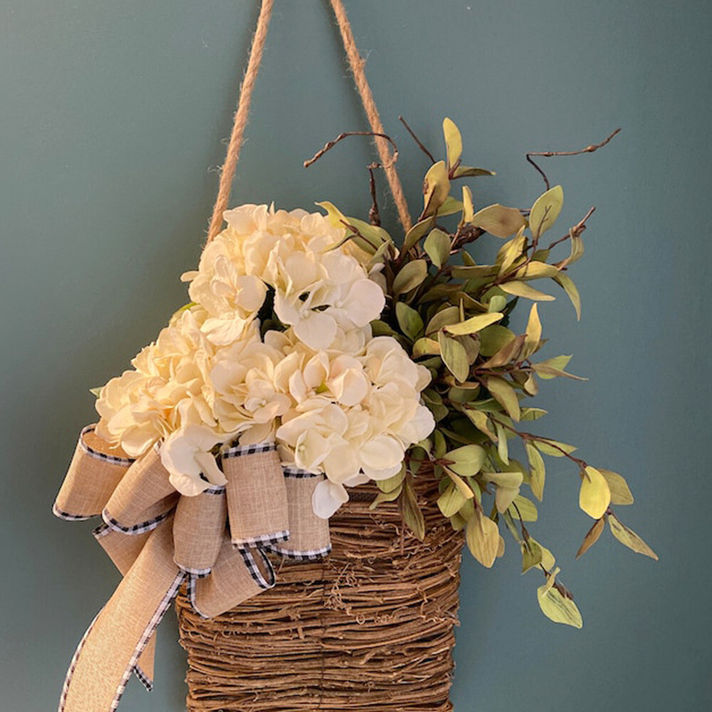 Front Door Hanging Fake Artificial Flower Wreath Garland for Wedding Home Decor