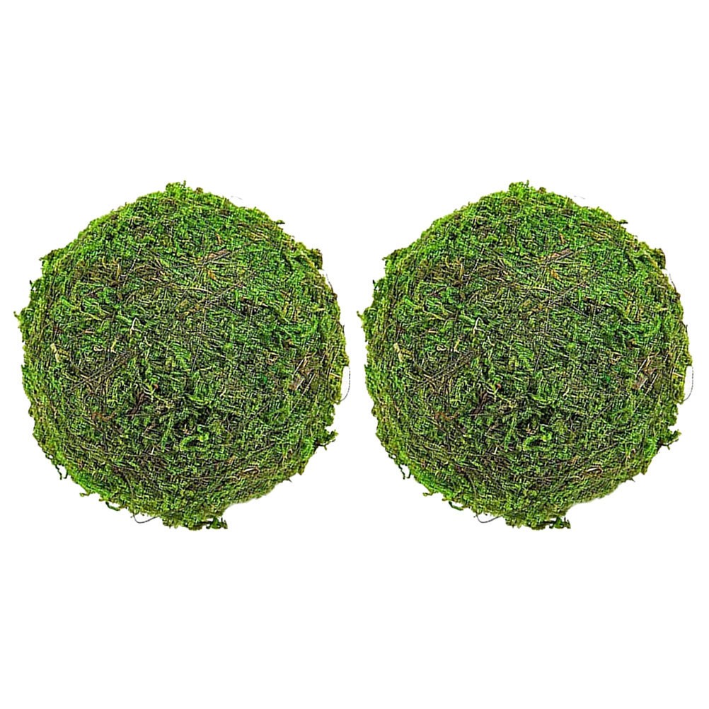2 Pcs Vase Bowl Filler Faux Container Fillers Green Decorative Balls Grass