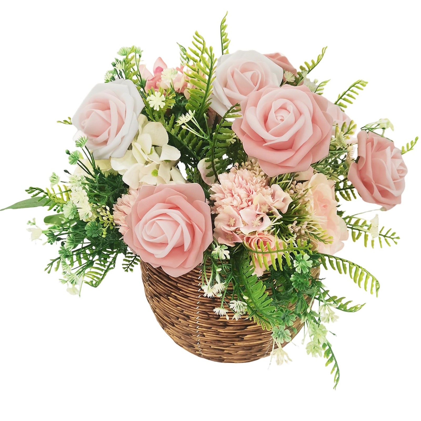 Artificial Flowers 25pcs Roses, Shade of Blush Pink Foam Fake Rose Faux Flowe…