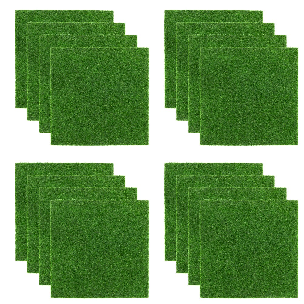 16Pcs Fake Moss for Crafts Realistic Artificial Moss Mat Green Simulation Turf