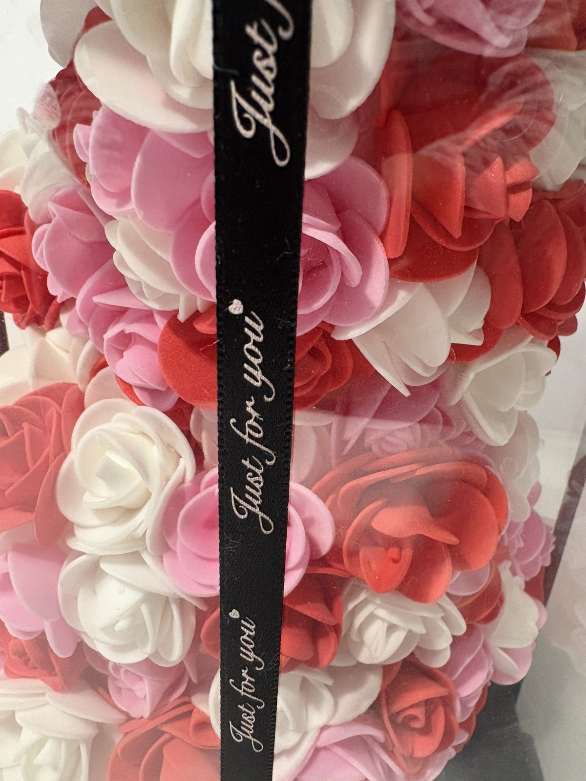 Artificial Flower Eternal Rose Teddy Bear for Mom Mother’s Day Birthday Pink