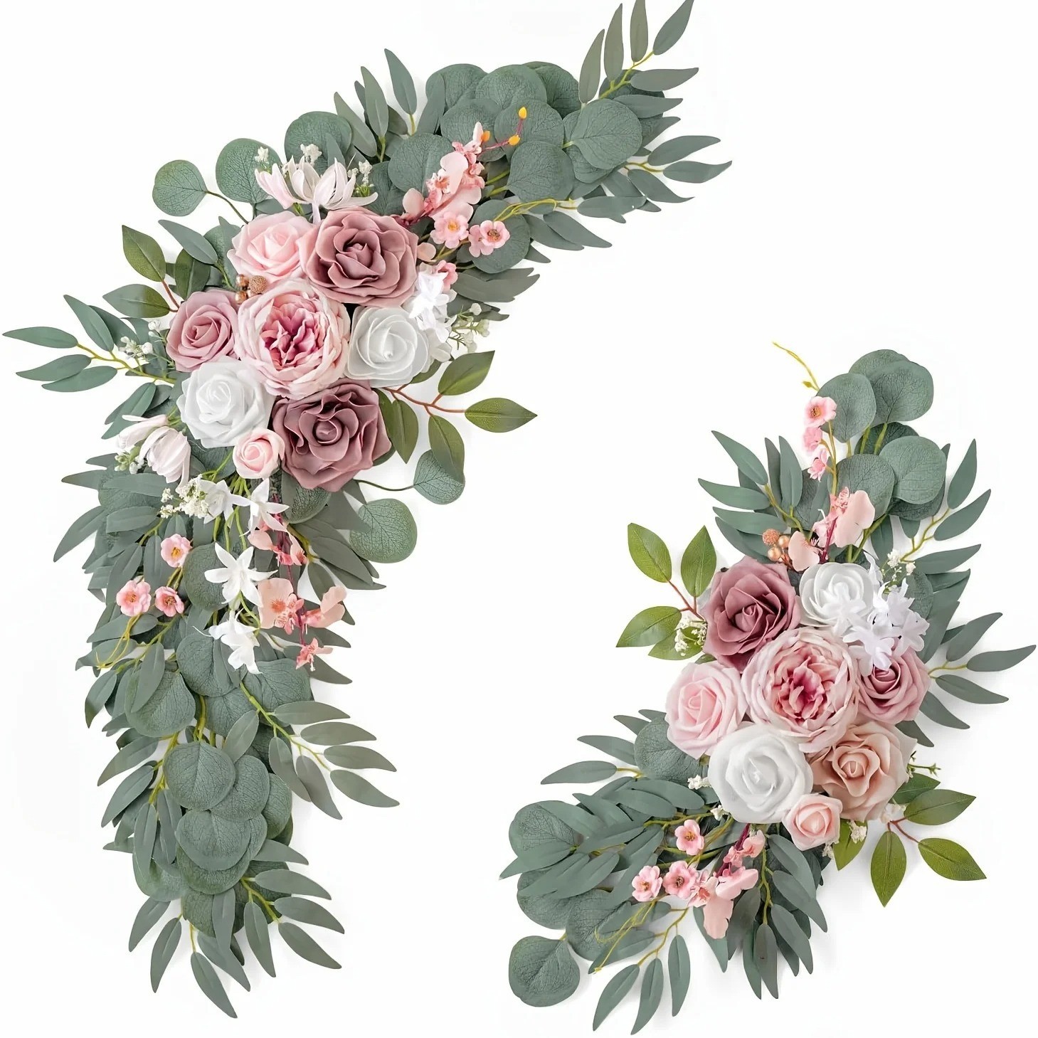 2pcs Wedding Decoration Flowers, Artificial Rose Wreaths,Suitable for Outdoor
