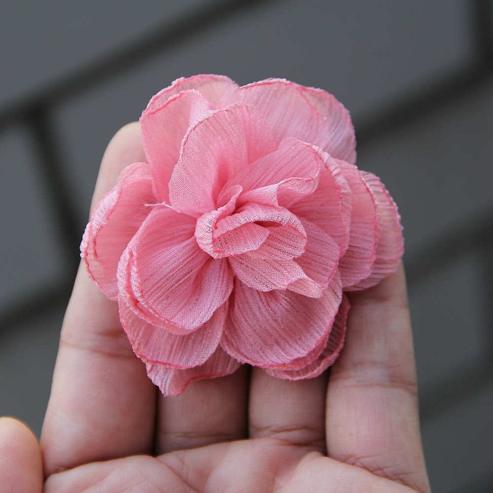 6cm Rose Camellia Chiffon Fabric Flower For Wedding Invitation Artificial Flower