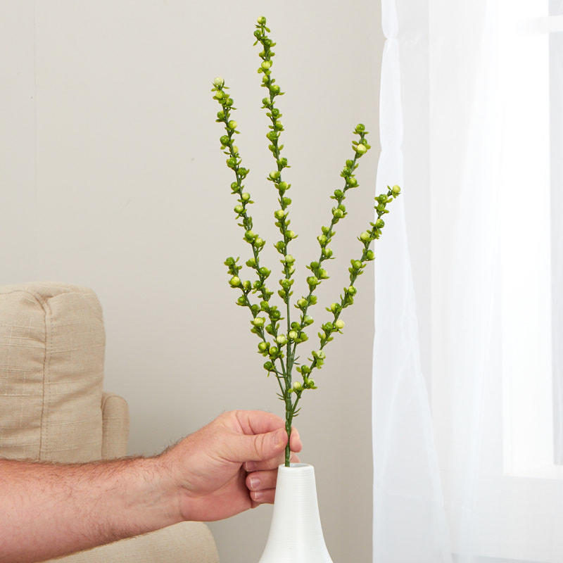 Factory Direct Craft Cream and Green Vinyl Berry Cluster Sprays | 6 Sprays