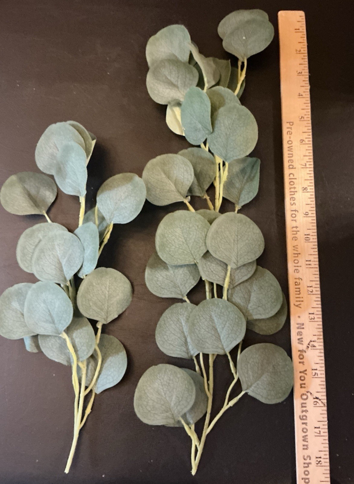 2 Pc Silver Dollar Green Faux Eucalyptus Leaf Stems