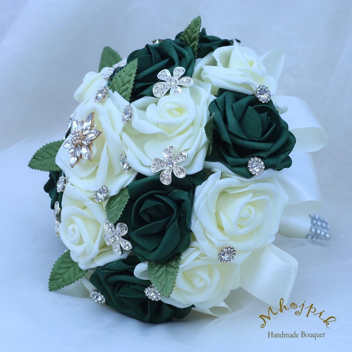 Mhojpik Lightweight Bridal Wedding Bouquet Round Holding Bouquet Throw Toss A…