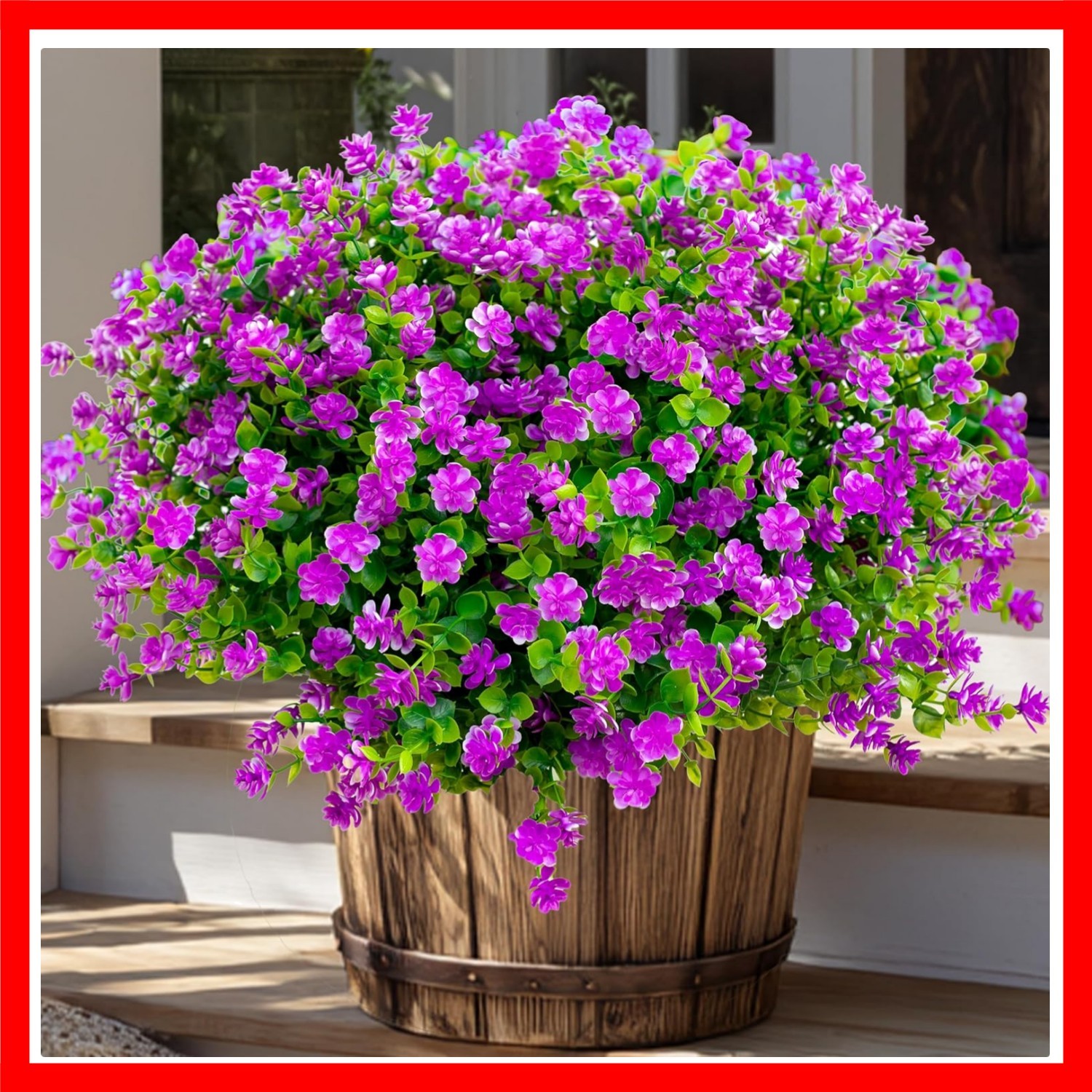 UV-Resistant Outdoor Artificial Flowers – 12 Bundles in Vibrant Magenta