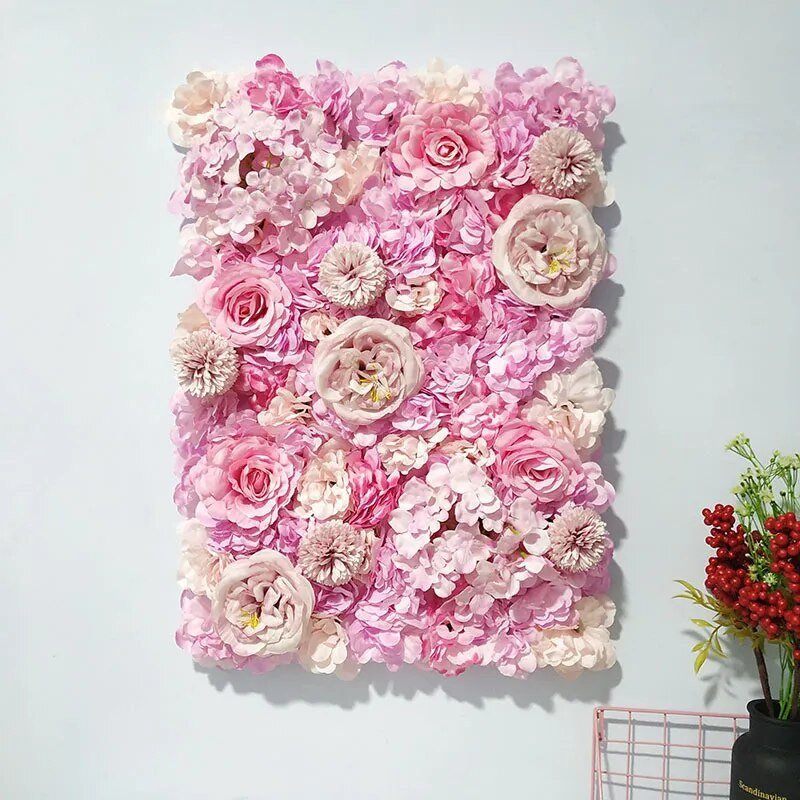 Artificial Rose Flower Wall Panel 40X60 Cm Living Room Decor Floral Backdrop