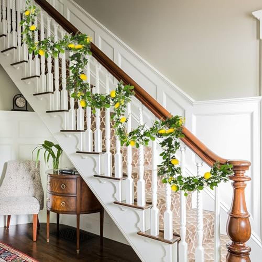 Elegant Silk Lemon Leaves Garland Create a Delightful in Any Room