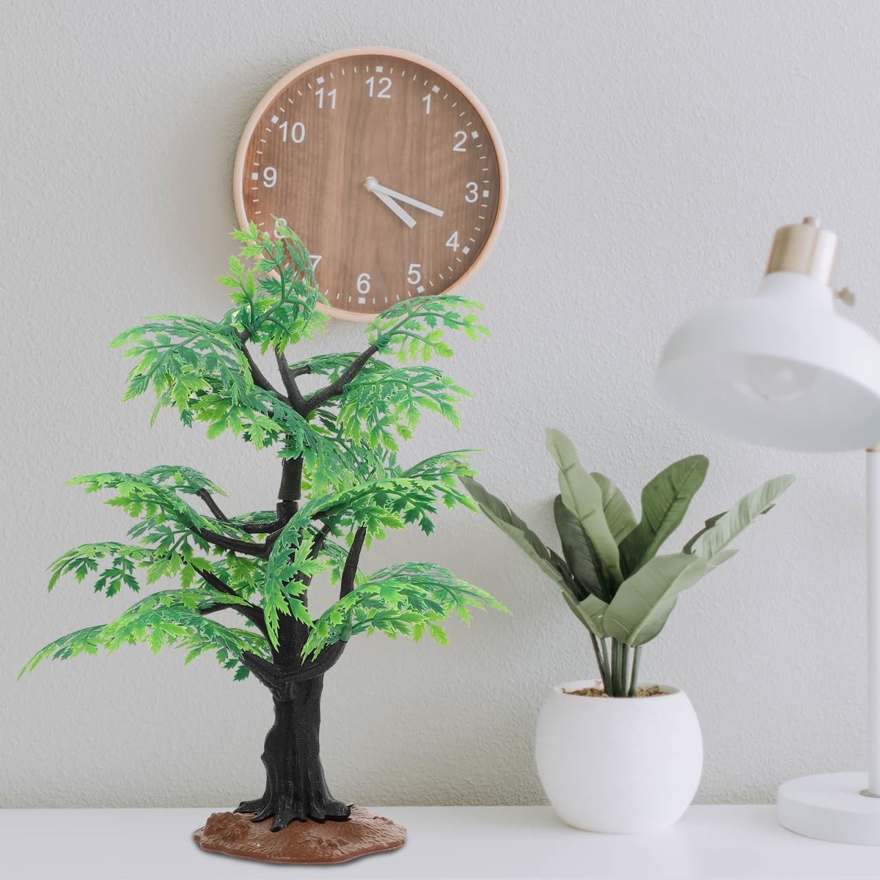 Green Miniature Maple Tree Model 12 Inch Artificial Plant Tabletop Decor