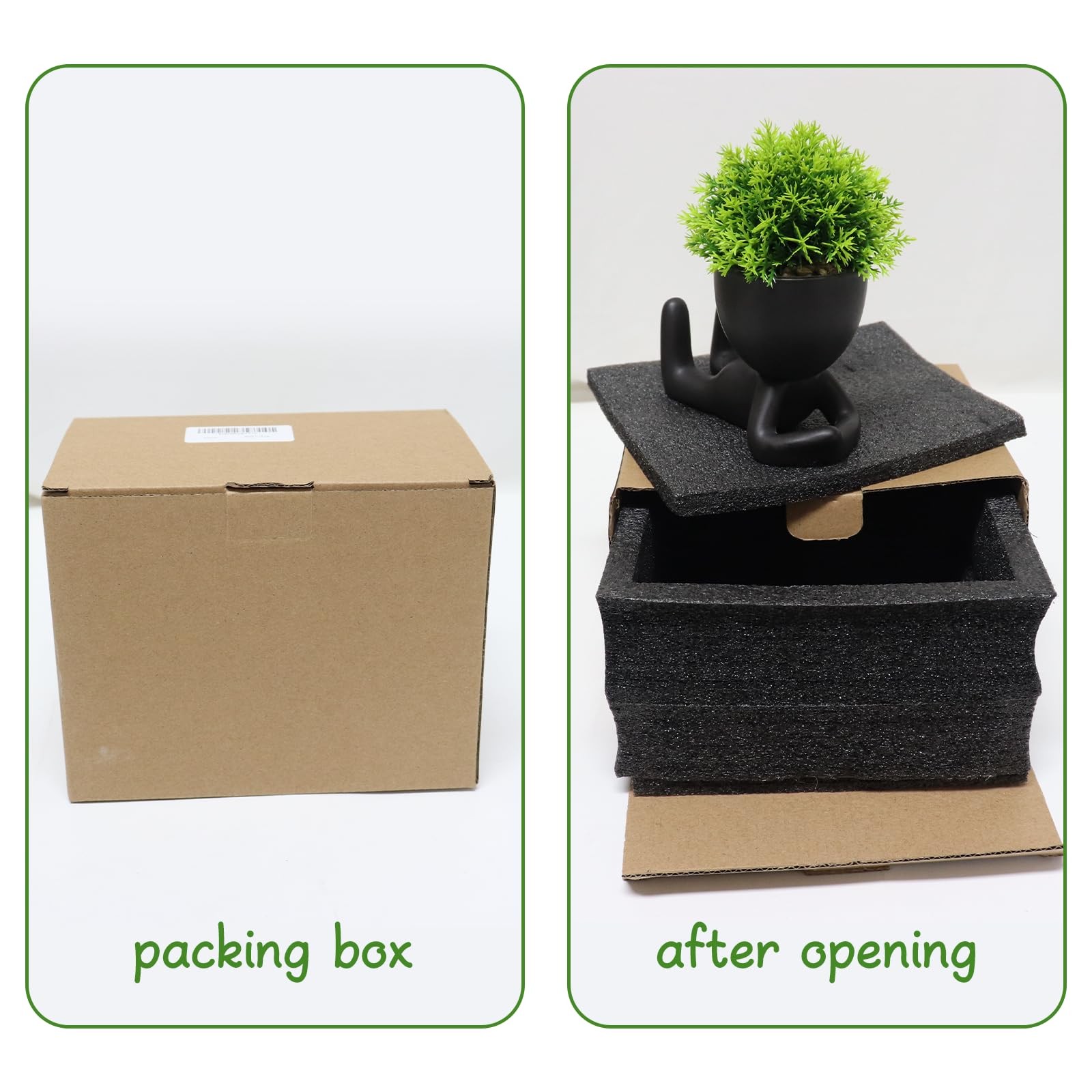 Cute Human Shape Artificial Plants Pot Head Humanoid Desk Cubicle Decor Set