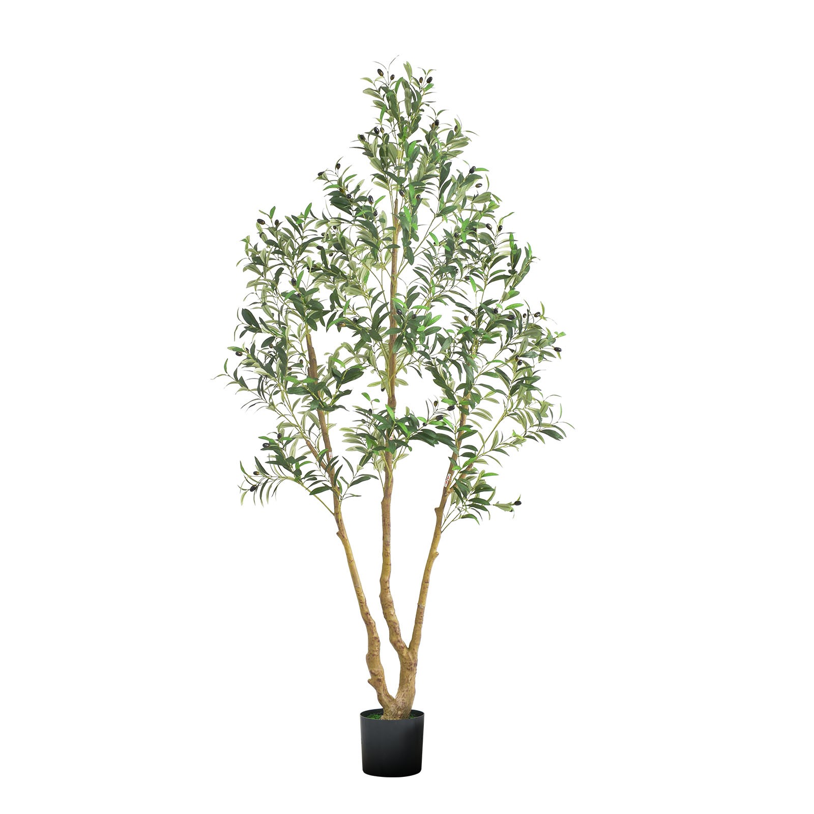 VEVOR 7FT Artificial Olive Tree Tall Fake Plant with Black Pot Home Office Use