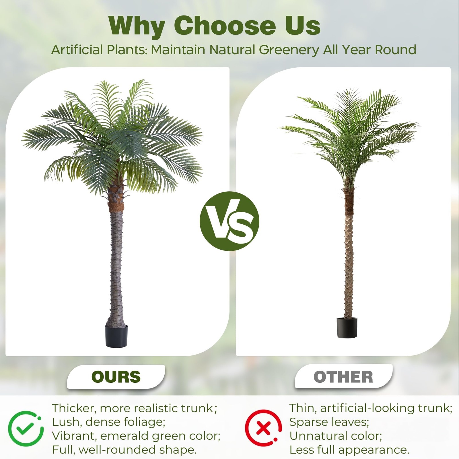 6FT Artificial Coconut Palm, Faux Coconut Silk Palm Tree, Tropical Fake Trees…
