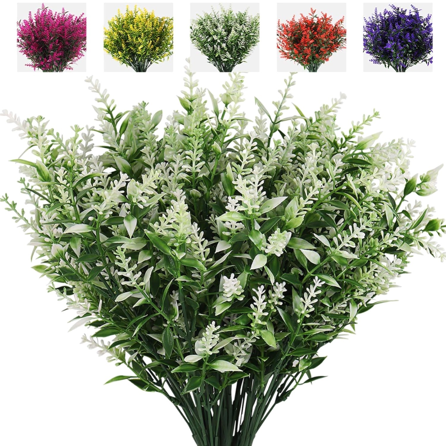 8 Bundles of Lifelike UV Resistant Lavender – Perfect for Home & Wedding Decor
