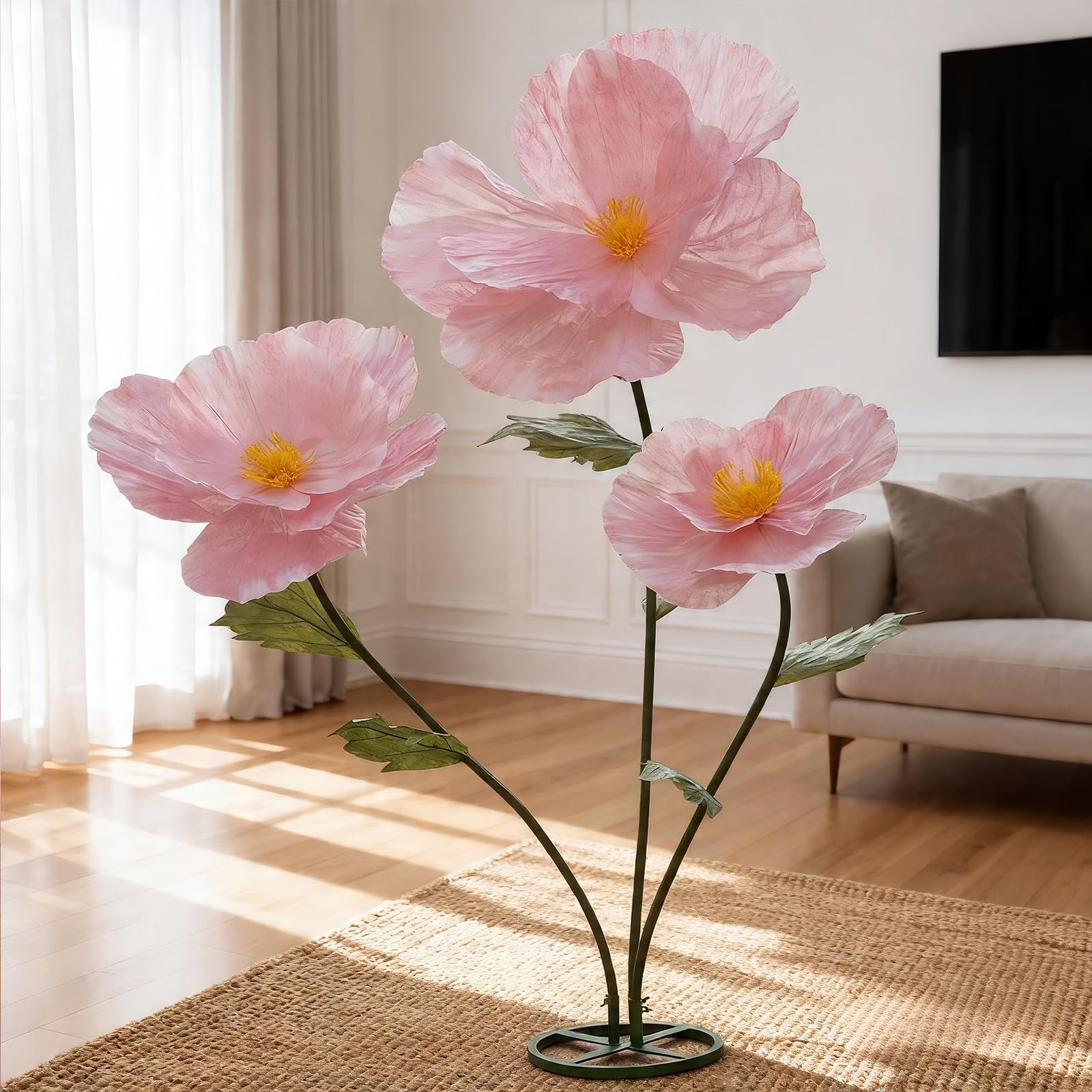 Giant Flowers for Decoration with Stand,Oversized Freestanding Gradient Flowe…