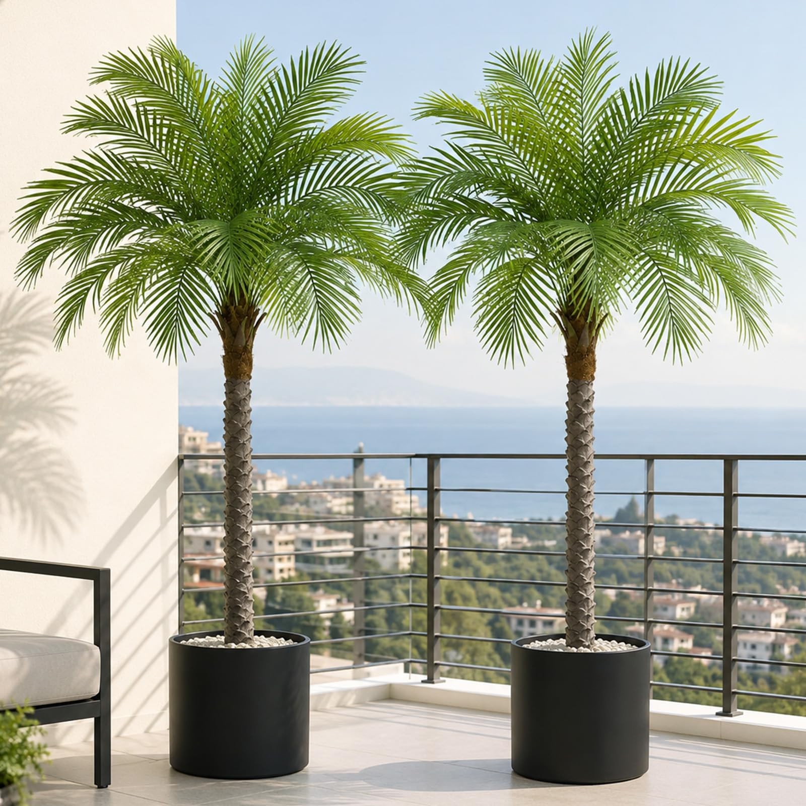 5ft Artificial Phoenix Palm Tree, Faux Coconut Silk Tropical Fake Palm Plant …