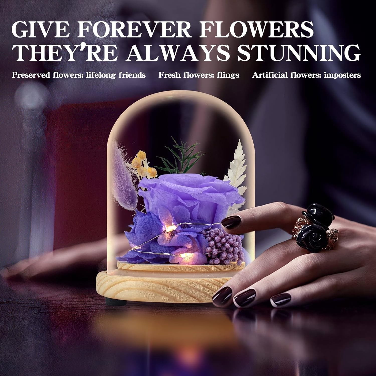 Preserved Roses & Fresh Flowers Bouquet – Gift for Women,Roses That Last Forever