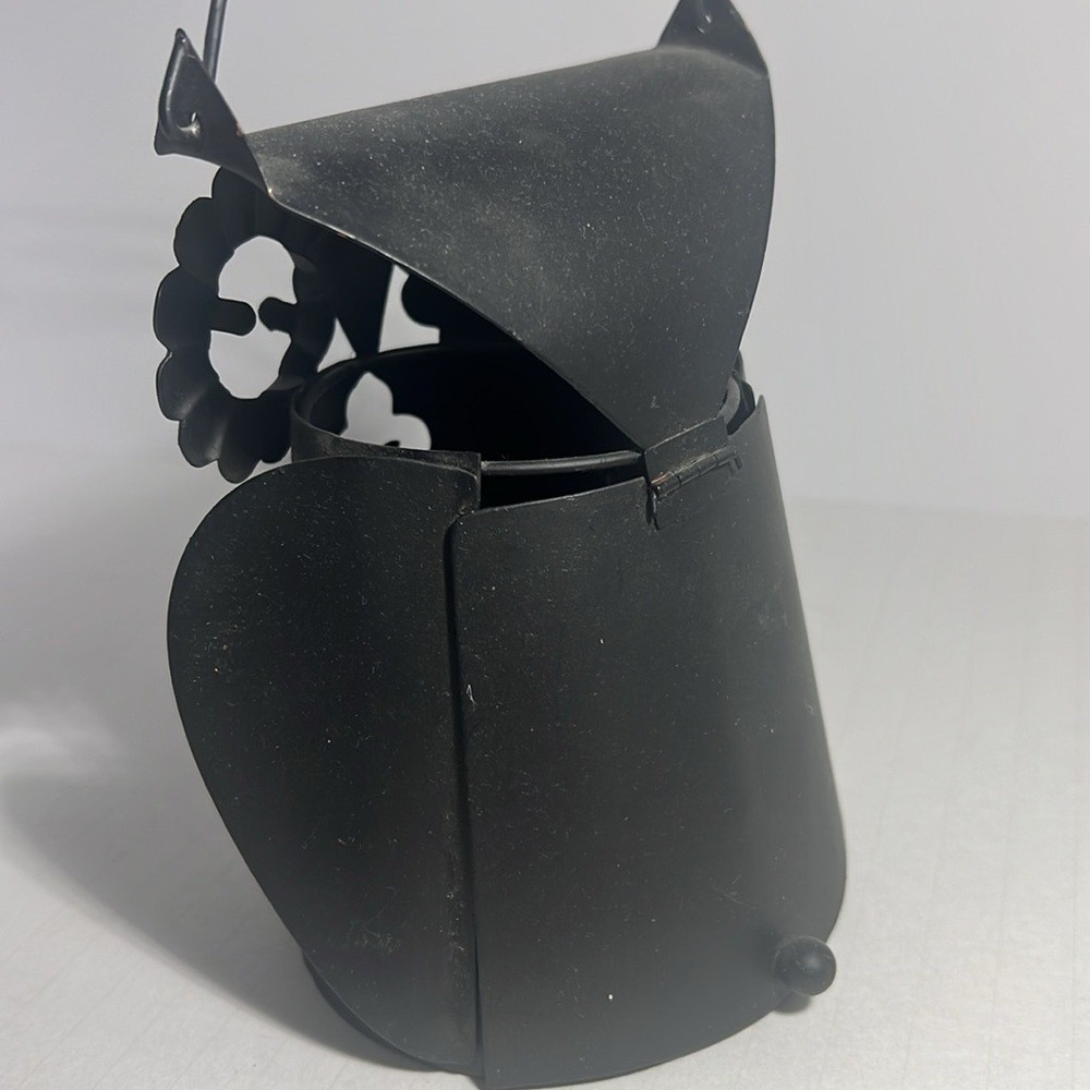 Owl Lantern – Decoration Matte Finish Black, VINTAGE Hong Kong. Big Eyes!