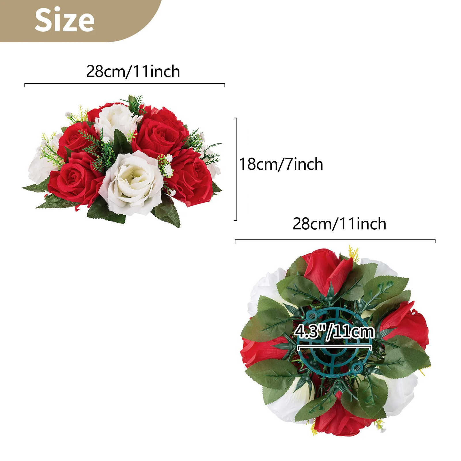 28cm Rose Artificial Flower Balls Wedding Roman Column Road Guide Decorations Bi