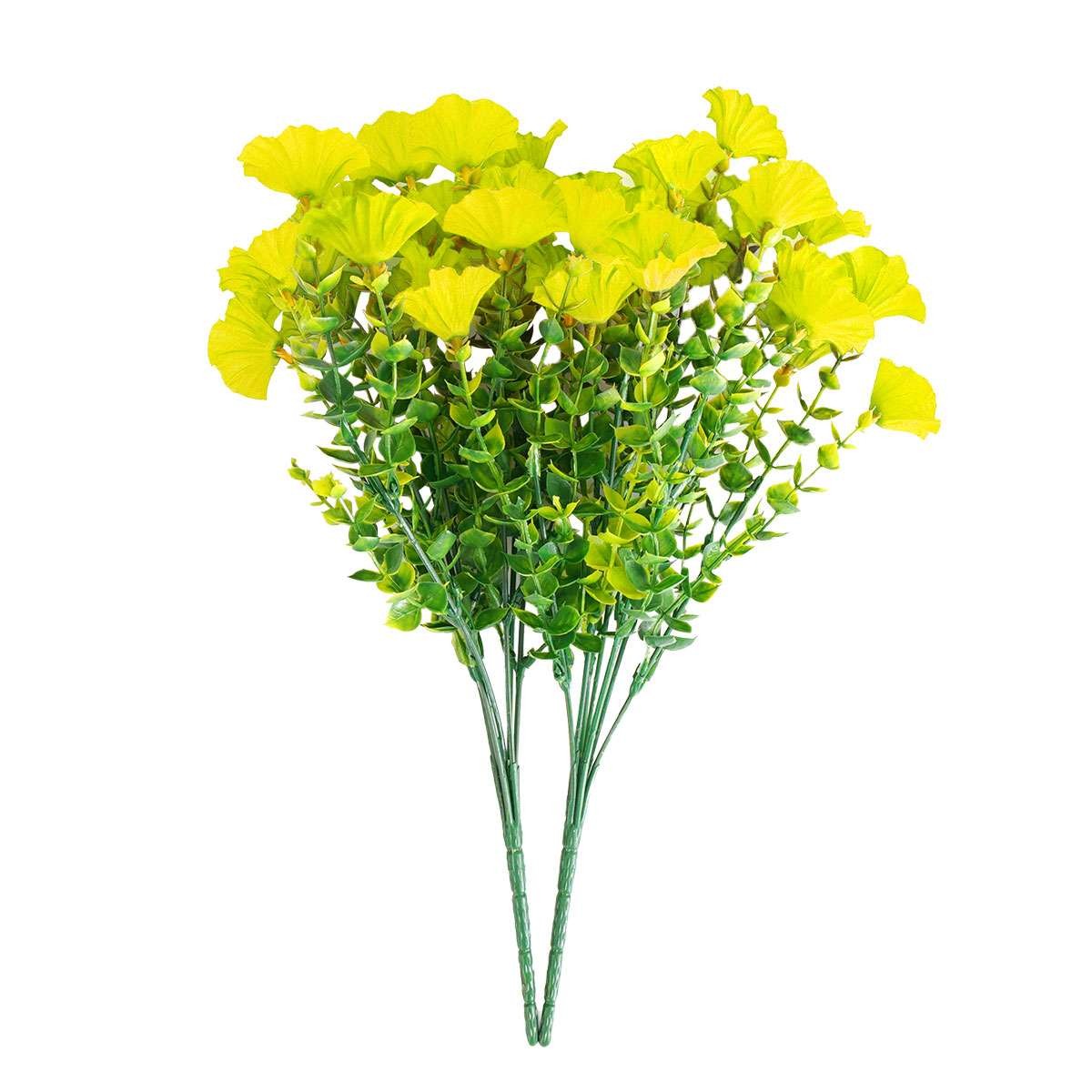 Artificial Flower for Outdoor, 4 Bundles Fake Outdoor Flowers Faux Plants US