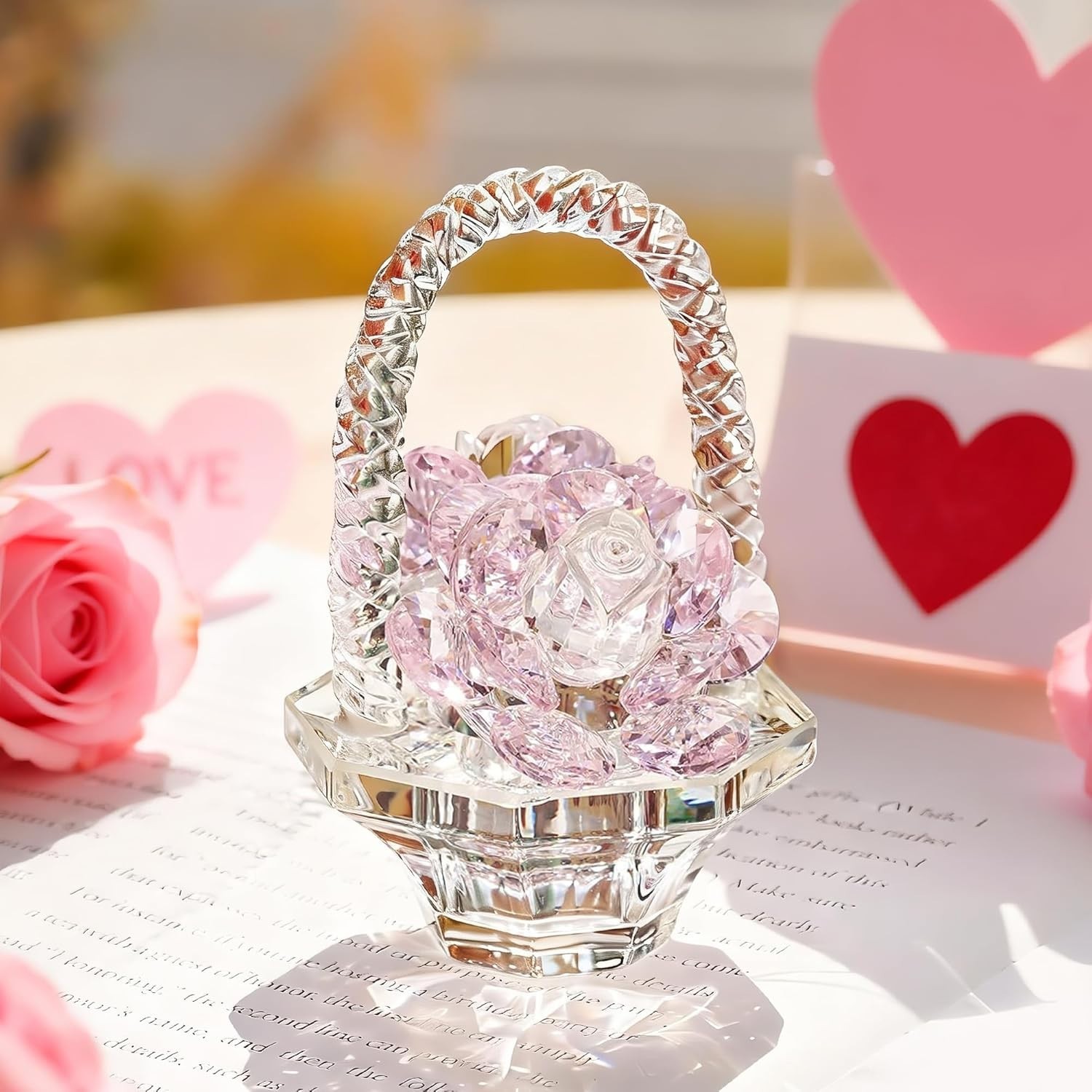 Versatile Pink Crystal Rose Gift – Ideal for Valentine’s Day or Any Occasion