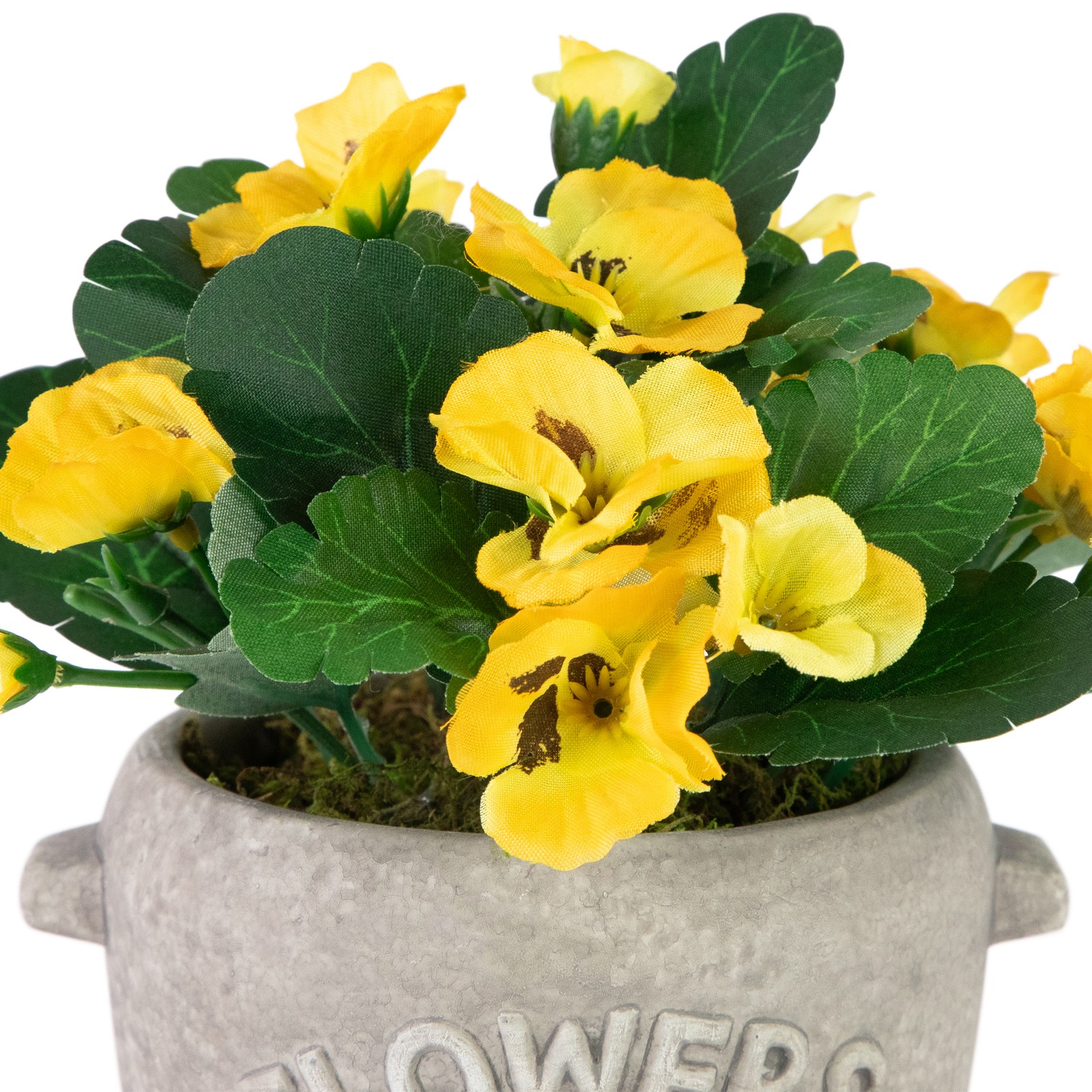 Northlight 7″ Yellow Pansy Floral Arrangement in “Flowers & Garden” Pot