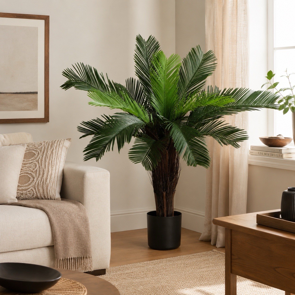 3’ UV Cycas Artificial Palm Tree UV Indoor/Outdoor Home Decor.