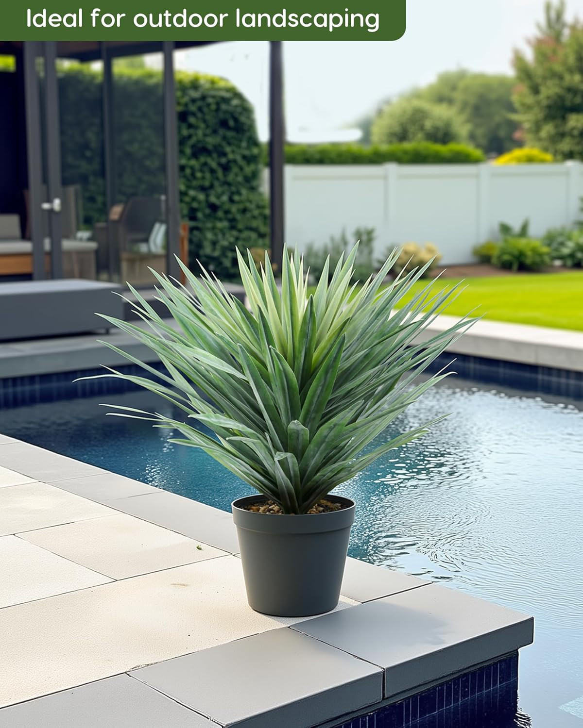 Large Artificial Agave Plant in Pot – 27″ Tall, 126 Leaves