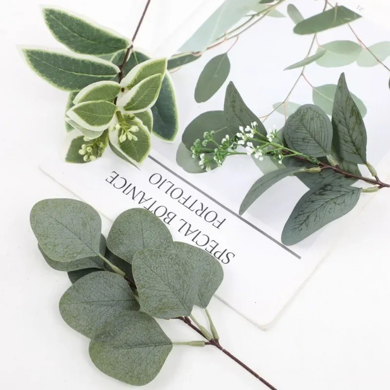 Artificial Eucalyptus Leaf Branch Fake Green Plant Wedding Home Decor
