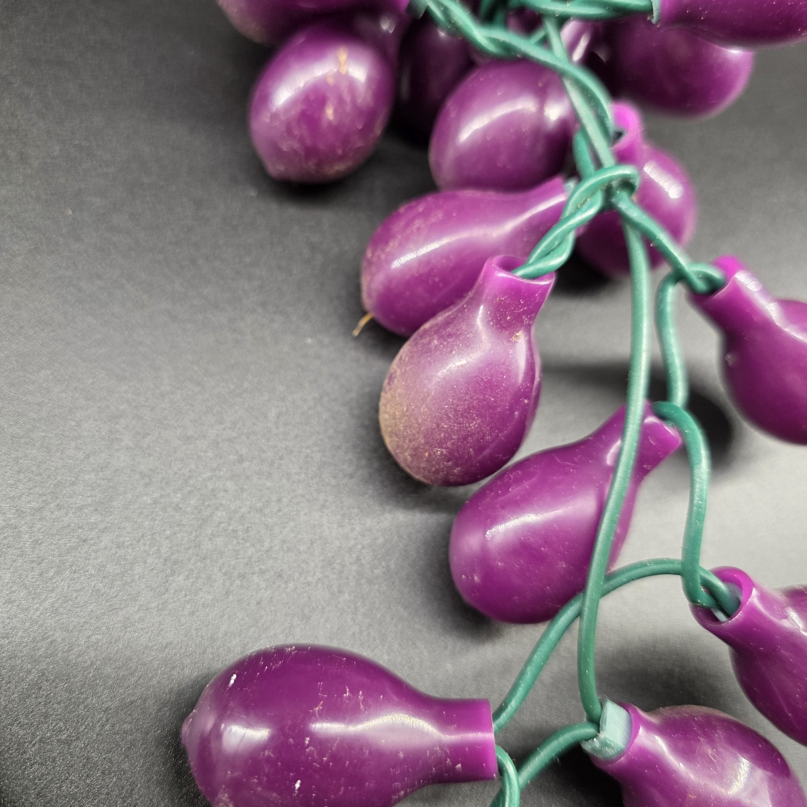 5 Sets of Vintage Purple/Pink Grape 3 Cluster String Lights Working