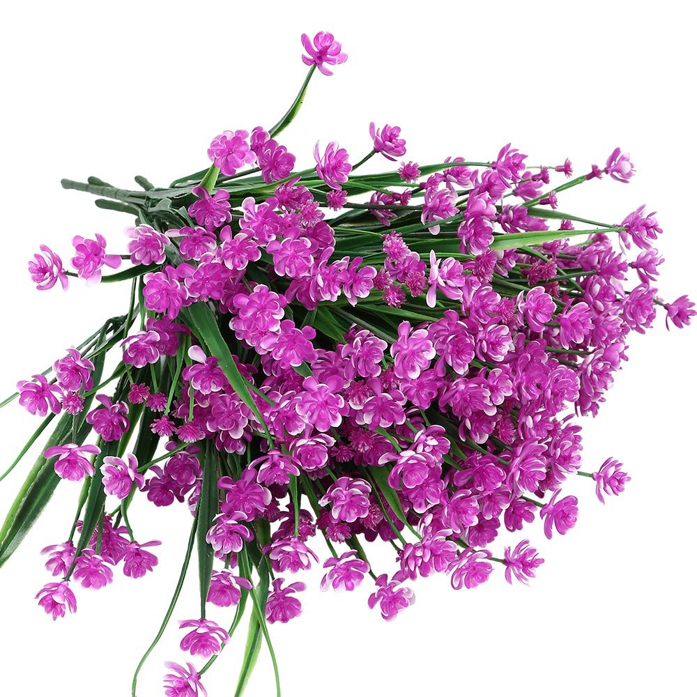 20 Bundles Artificial Outdoor Flowers Fake UV Resistant No Fade Greenery Faux…