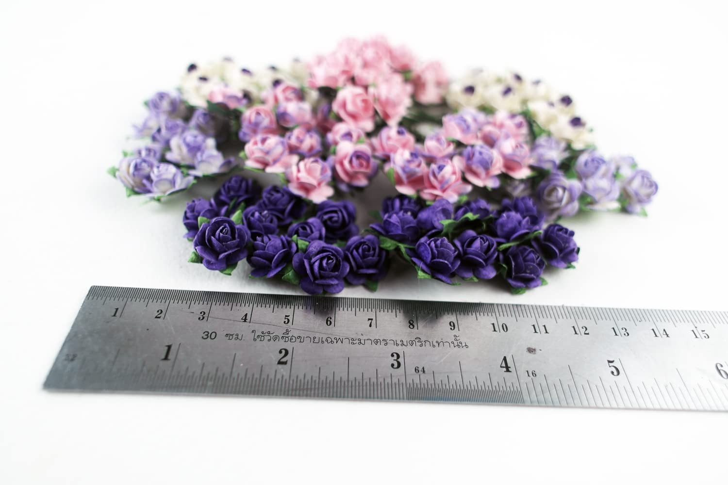 100 pcs Mini Rose Mixed Violoet Tone Color Mulberry Flower 15-18 mm Wedding D…