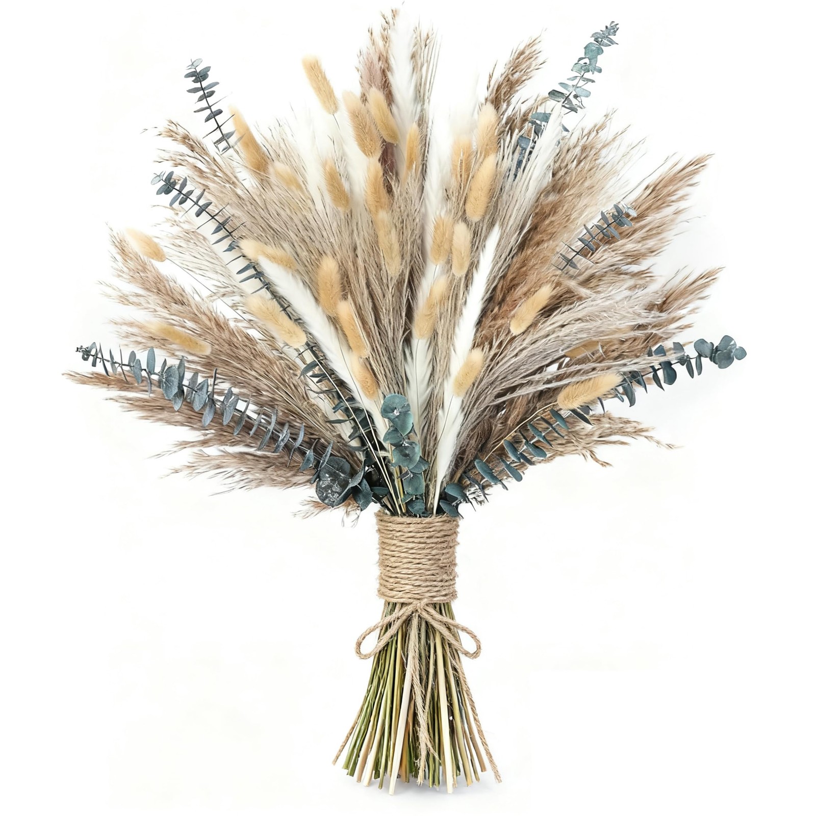 120 PCS Dried Pampas Grass, Dried Flowers, Reed Grass Bouquet for Bohemian Fl…