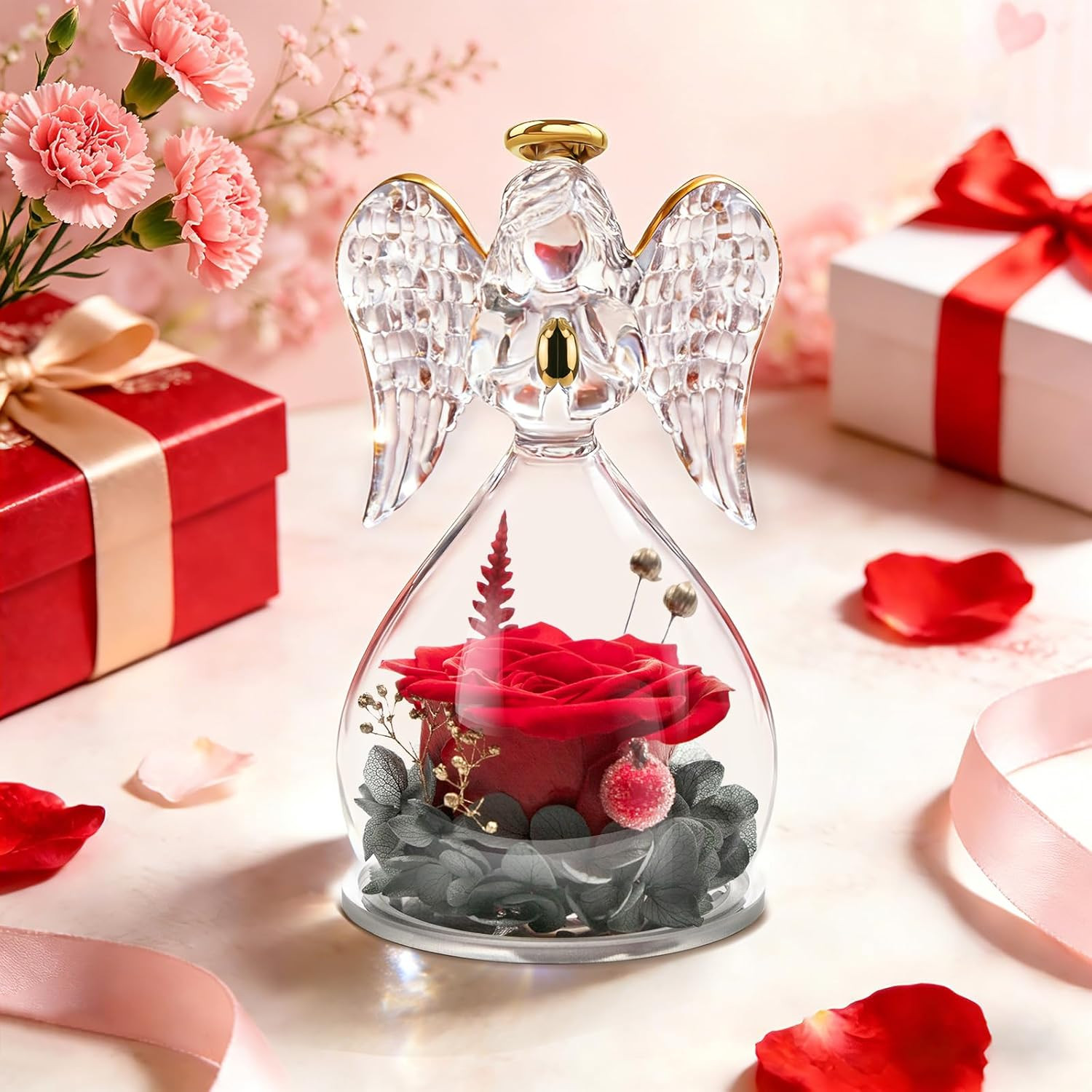 Gifts for Mom Mothers Day Birthday Gifts for Women,Preserved Flowers Rose in Ang