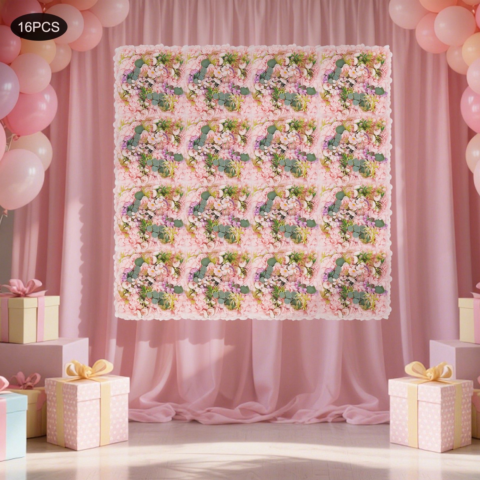 Artificial Flower Wall Panels, 16 PCS Flower Wall Panels Wall Decoration