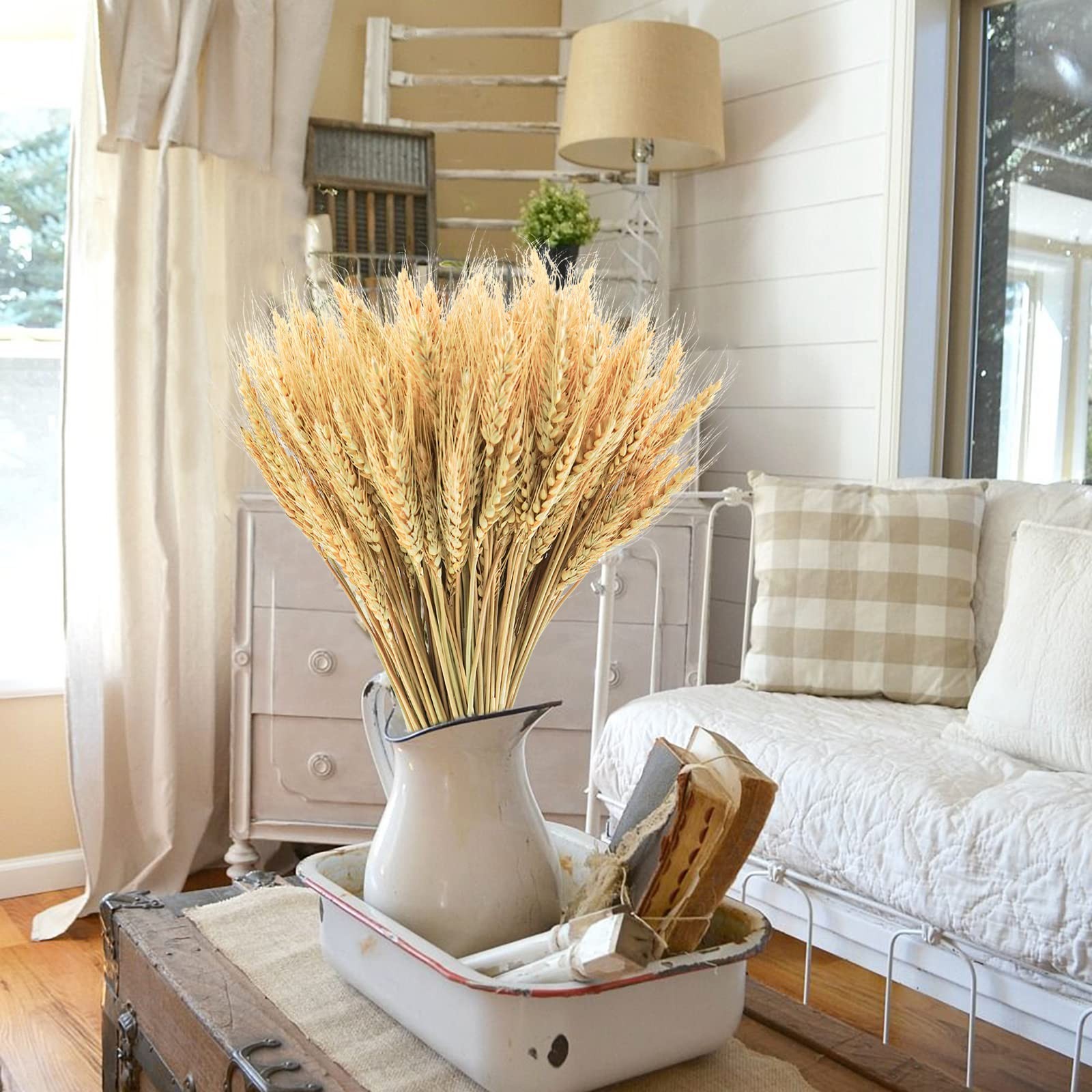 100 Stems 17.7 Inches Dried Wheat Stalks Dried Flowers 100% Natural for Home