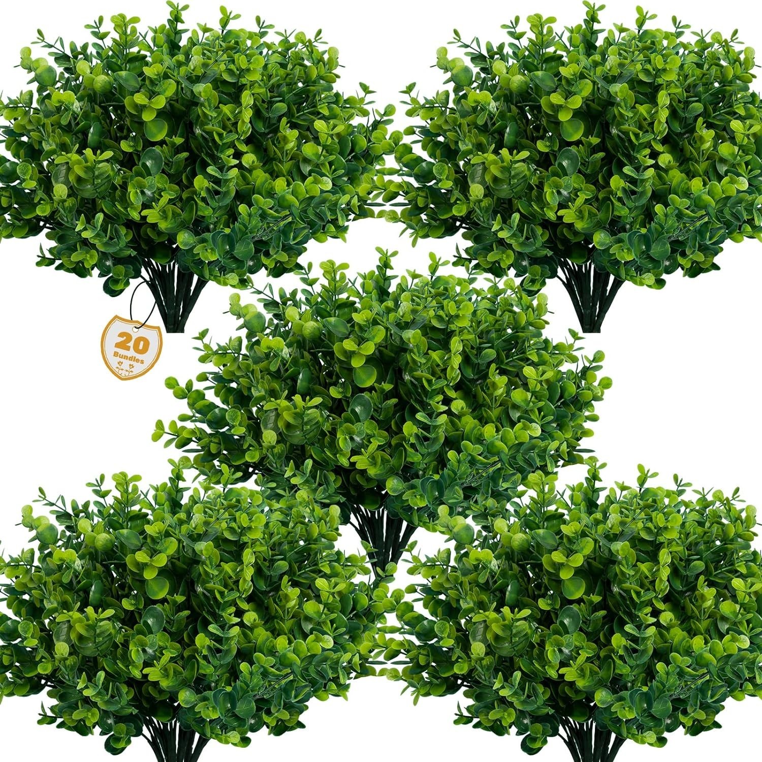 Versatile 20 Count Artificial Boxwood Shrubs – Perfect for Weddings & Gardens