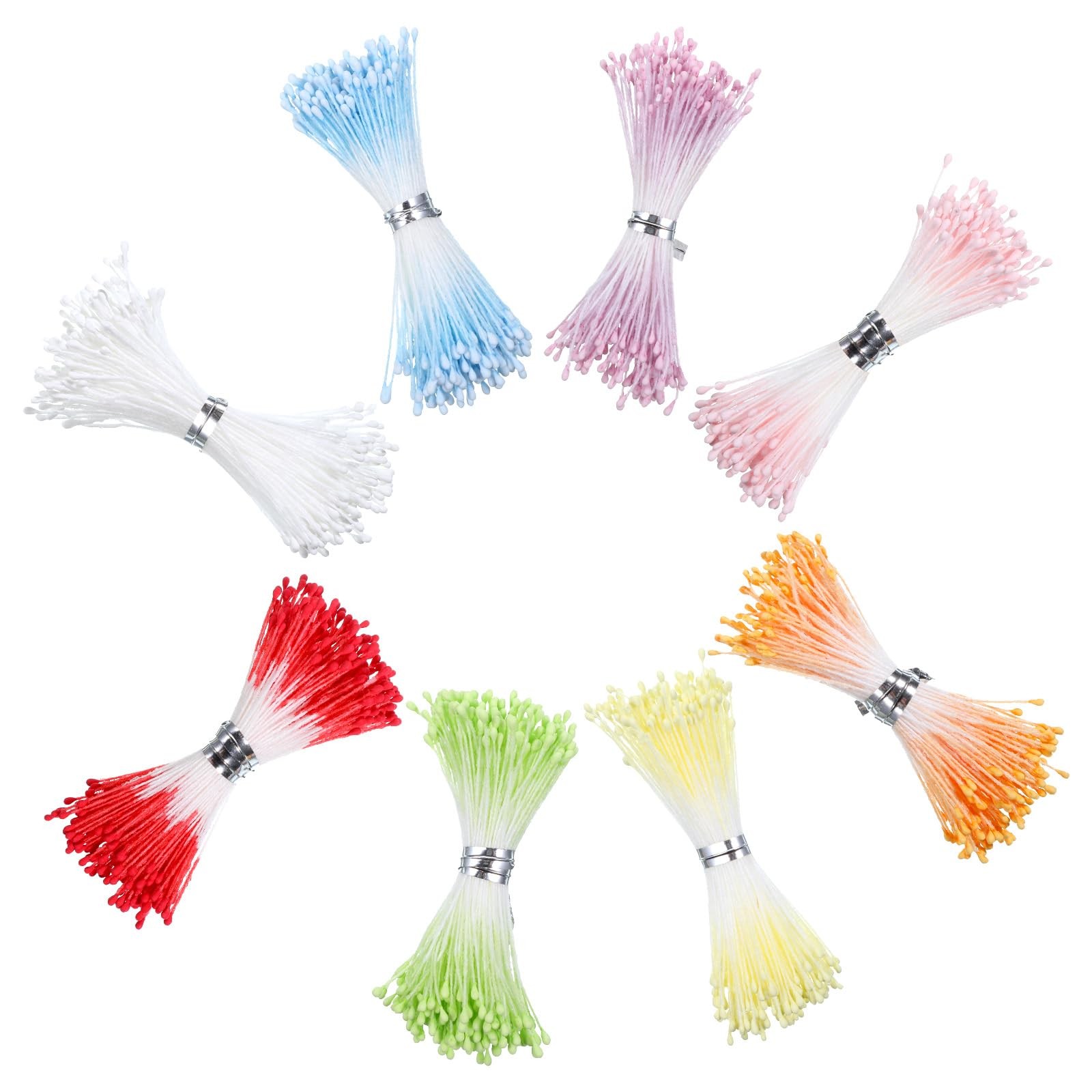 1600 PCS Flower Stamens 1mm Artificial Pearl Double Head Floral Pistil DIY