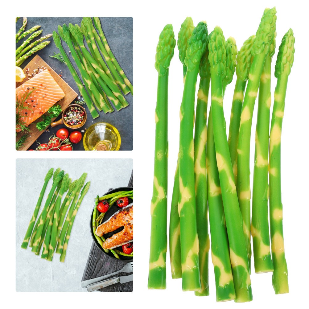 10 Pcs Realistic Artificial Asparagus Model for Catering Hall Decoration
