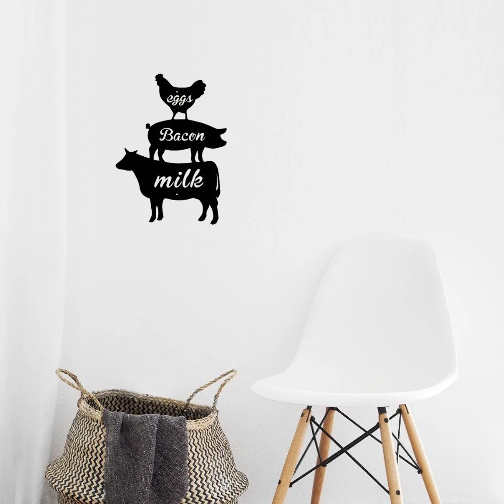 Farm Animals Metal Wall Plaque – Farmhouse Garden Party Wall Decor Sign