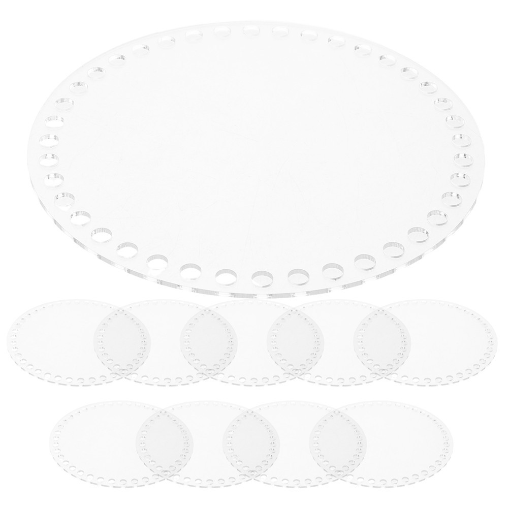10Pcs Transparent Acrylic Base Boards for Crochet Handbag DIY Reusable Weaving