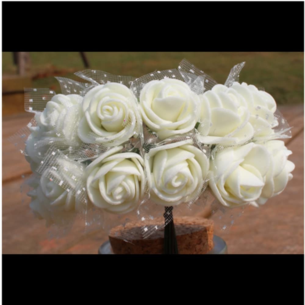 Mini Fake Roses Artificial Flowers 100 PCS 3.5cm Red Foam Rose Head for DIY C…