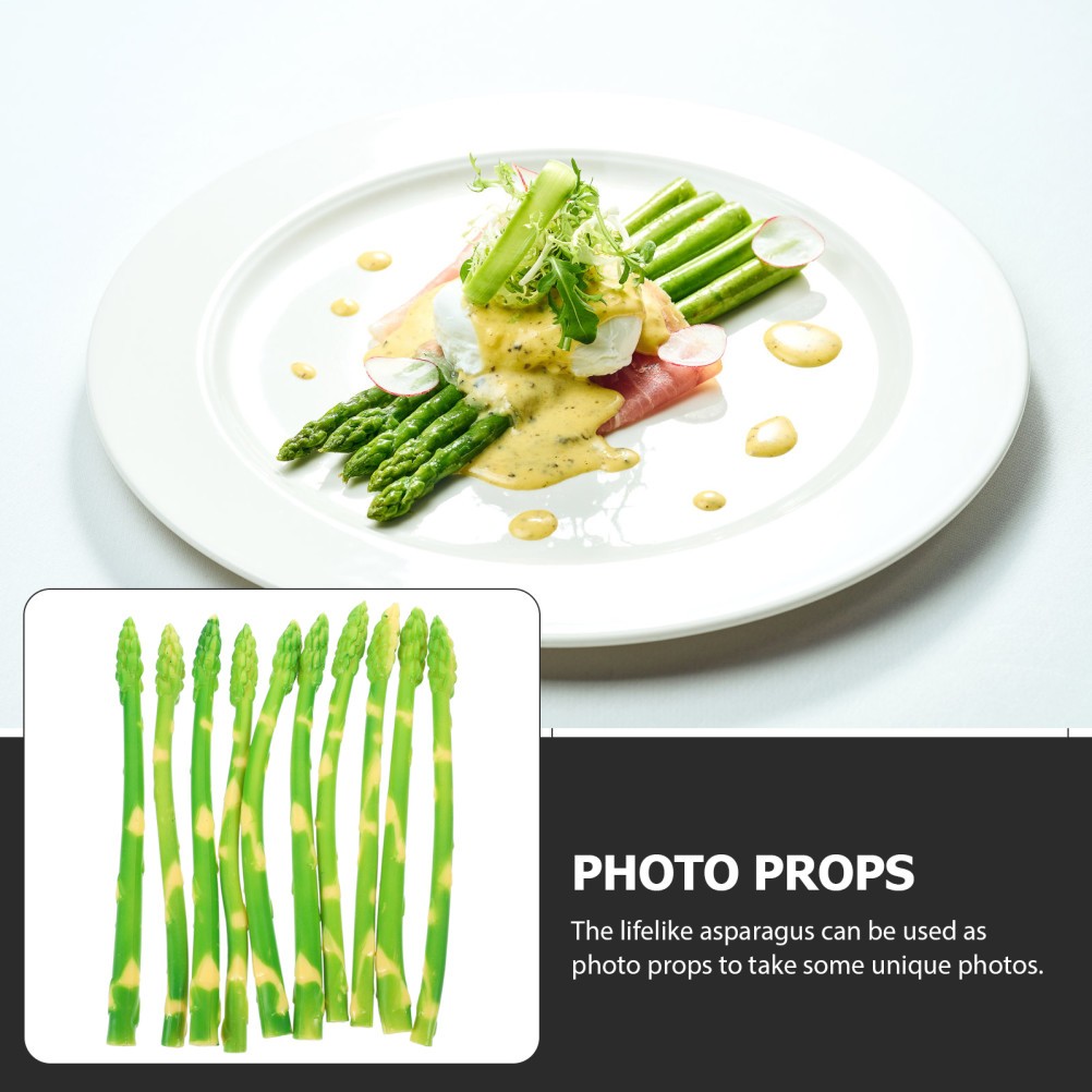 10 Pcs Realistic Artificial Asparagus Model for Catering Hall Decoration