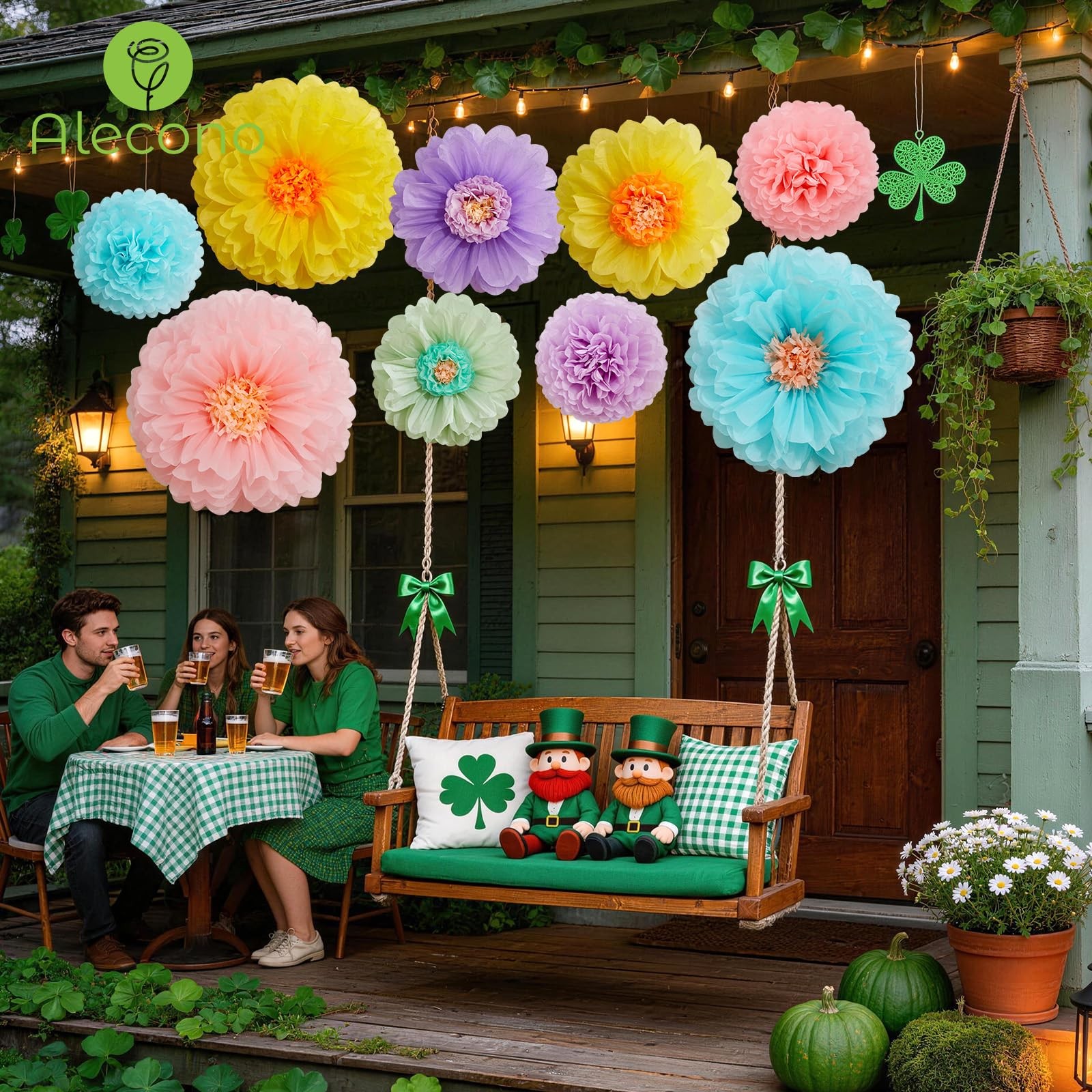 9 PCS Giant Paper Flowers Extra Large Handcrafted Tissue Decorations Backdrop