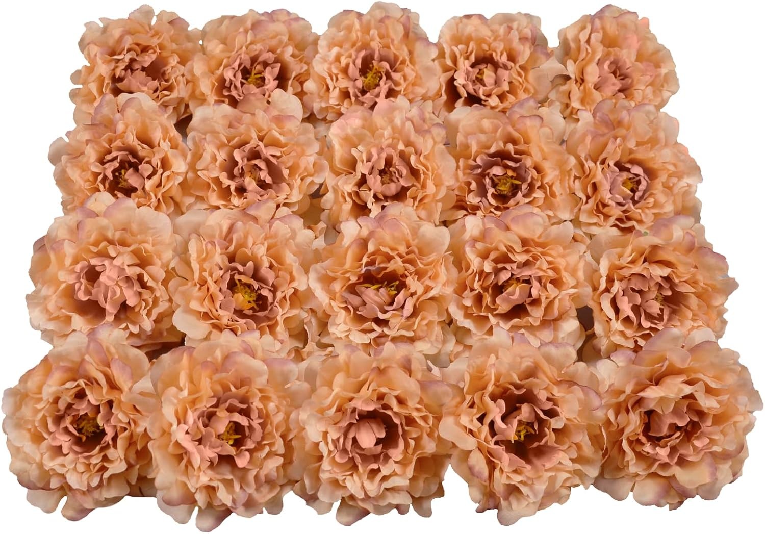20 Pcs 5″ Silk Peonies, 6″ Stems No Leaf Artificial Flowers Decor