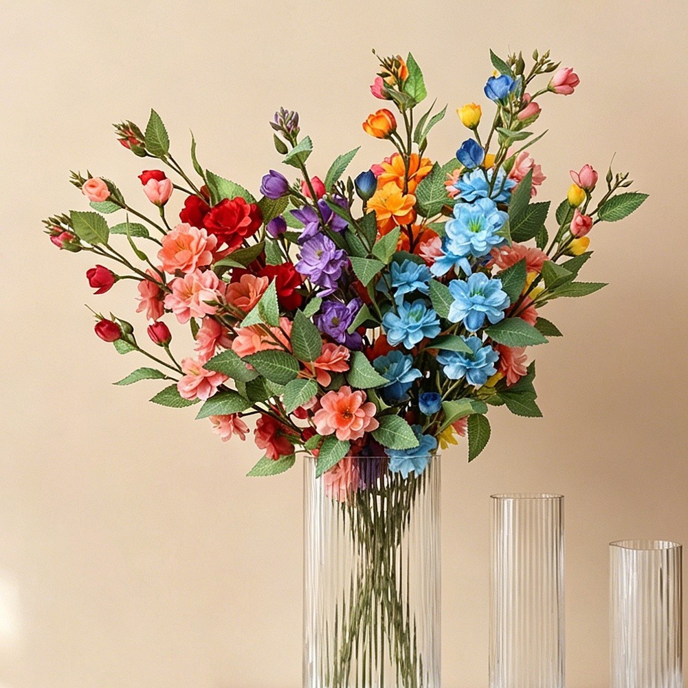 Artificial Camellia Flower 27.56in for Wedding Table Decor Outdoor Use