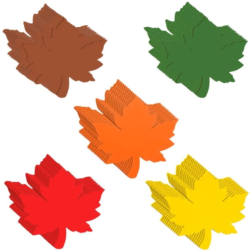 60pcs Leaf Cut Out Cards Smooth Writing Paper Thanksgiving Craft Supplies