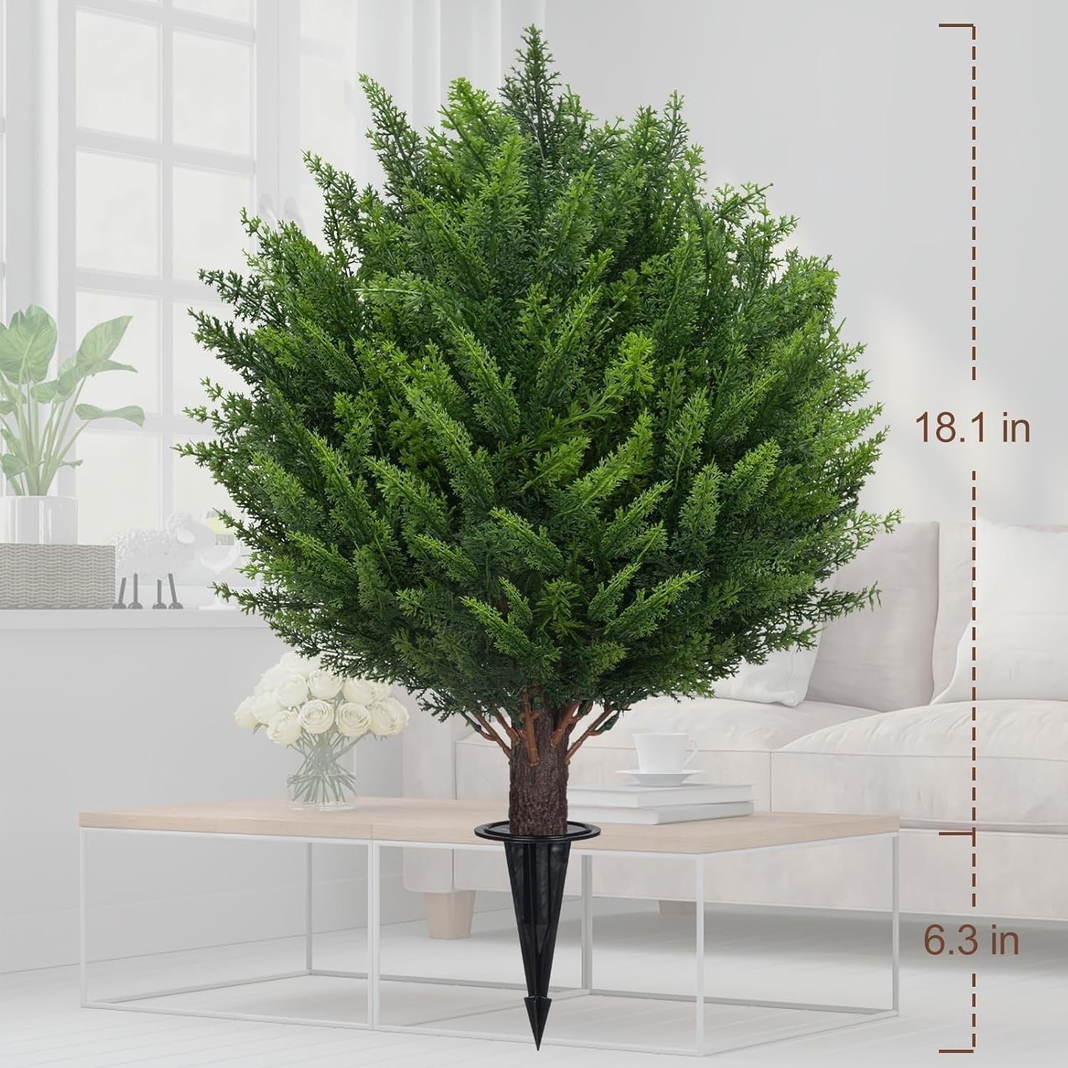 Realistic Cedar Topiary Trees for Outdoors – Set of 2
